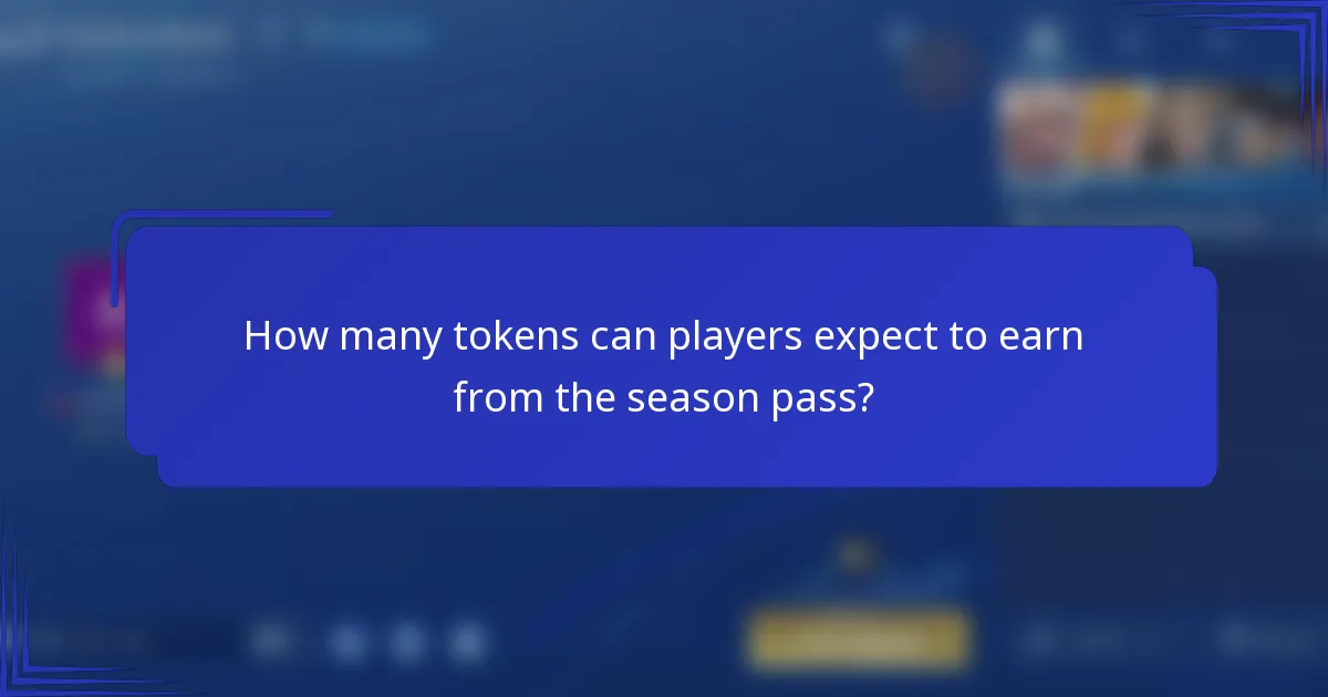 How many tokens can players expect to earn from the season pass?