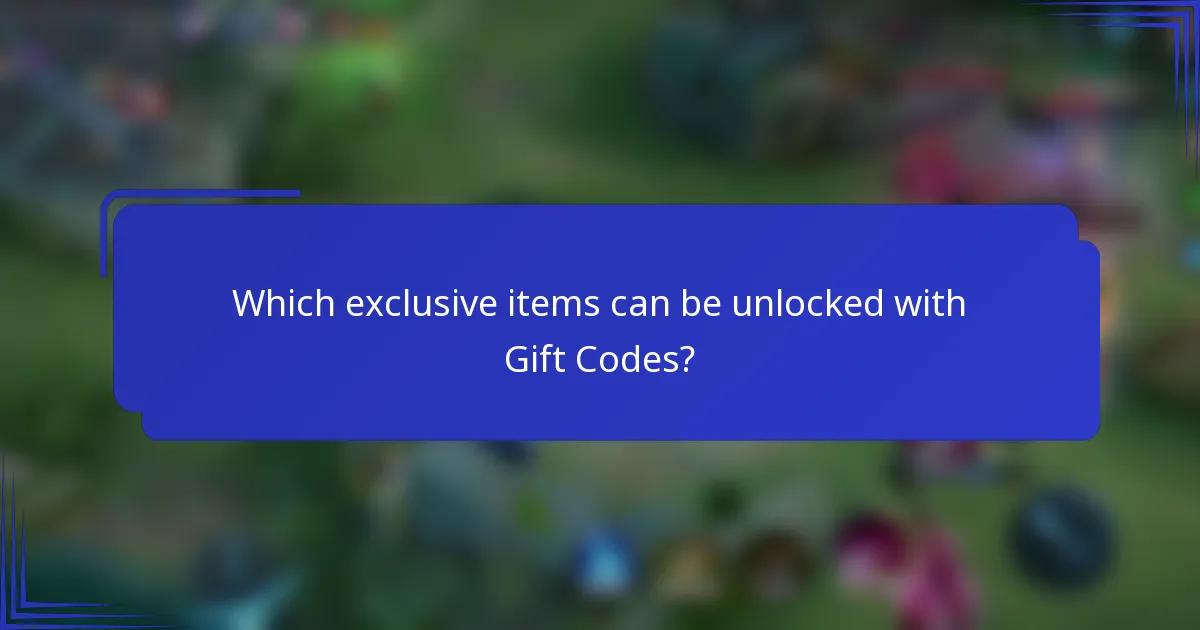 Which exclusive items can be unlocked with Gift Codes?